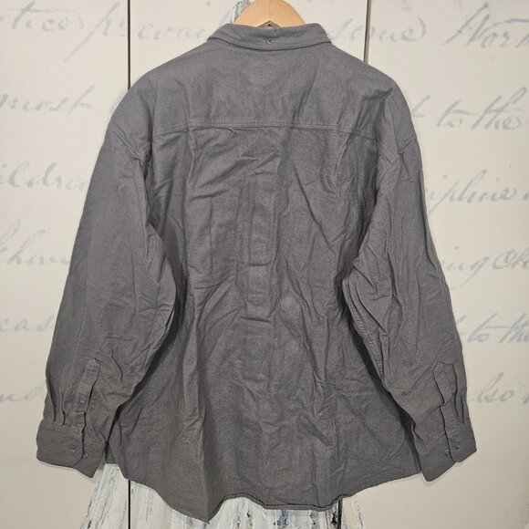Cabelas Deerskin Soft Chamois Shirt 2XL Gray Long Sleeve Button Down 100% Cotton - Picture 2 of 7